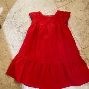 Mini Boden 2-3y T bright red dress